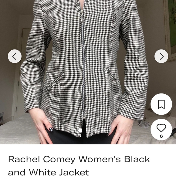 Hillard & Hanson Black and White Houndstooth Blazer Classic Fit - Picture 3 of 3